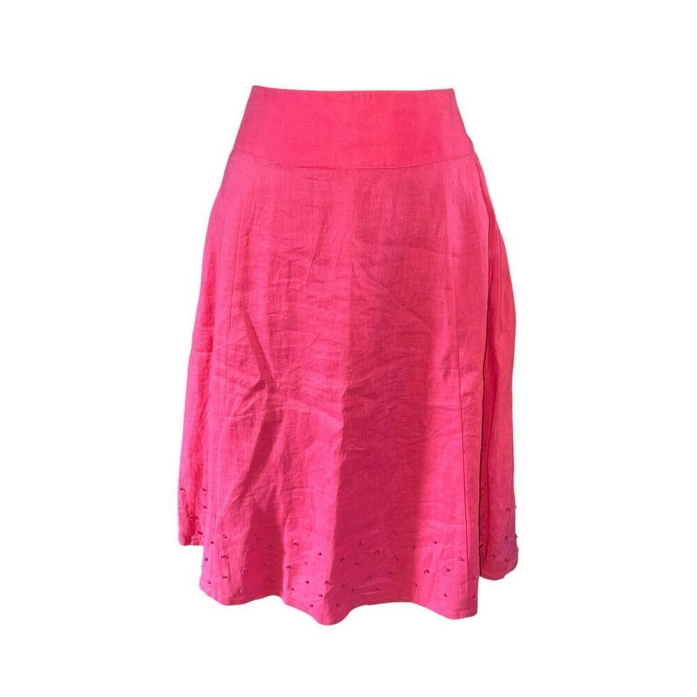Boden Pink Linen A-Line Skirt, 10L